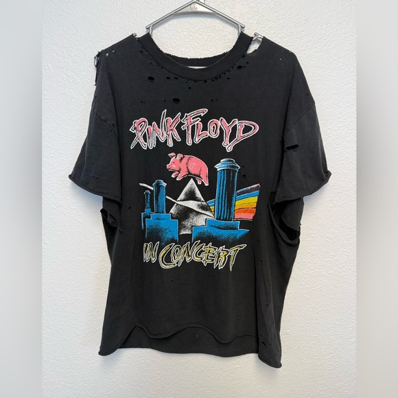 Daydreamer Tops - Daydreamer Pink Floyd In Concert Distressed Band Tee Medium Vintage Style Rock